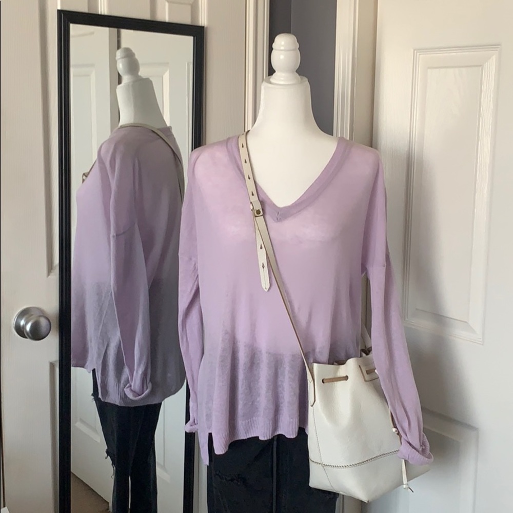 Madewell linen vneck sweater